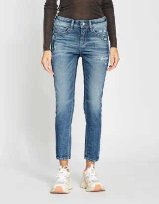 GANG Damen Jeans 94AMELIE CROPPED - relaxed ft Jeans worn denim joy