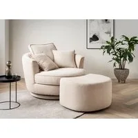 Home affaire Drehsessel MAISIE, Love Seat XXL Lese-Sessel, Big-Sessel mit Hocker, (2-St), Set in MEGA CORD und Web-Velours, drehbar 360 Grad