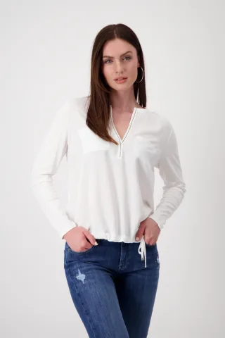 monari - Blusenshirt mit Strasssteine off-white - Gr. - 44