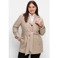 Sheego Allwetterjacke Trenchcoat Langarm mit Gürtel, wasserabweisende Qualität