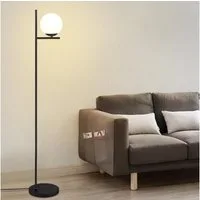ZMH Stehlampe Wohnzimmer 1Flammig Metall Industrial Stehleuchte mit Fußschalter Flur, Einfache Installation, ohne Leuchtmittel, E27 Vintage Bodenlampe für Schlafzimmer, schwarz/Gold