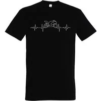 Youth Designz Print-Shirt Heartbeat Motorrad Herren T-Shirt mit modischem Bike Aufdruck