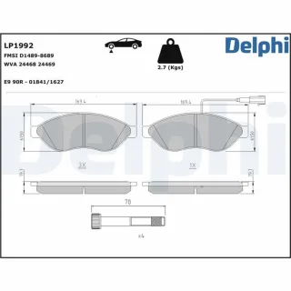 Delphi Bremsbel?ge vorne Citroen Fiat Peugeot LP1992
