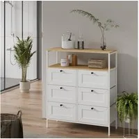 Vicco Kommode Belaro, Weiß, 80 x 95 cm 6 Schubladen (1 St)