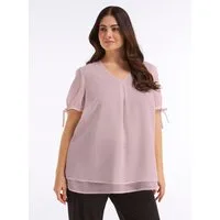 Sheego Klassische Bluse Tunika Kurzarm