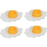 Kitchen Tools Eierbecher 4x EIERBECHER "Spiegelei" aus Kunststoff mit Ablage Eierständer 61, Eierhalter Eierbehälter Eierdop