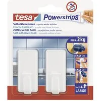 tesa Klebehaken tesa POWERSTRIPS Klebehaken Large Classic Weiß Inhalt: 2 St., (POWERSTRIPS)