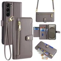 betterfon Handykette für Samsung Galaxy Leder Umhänge Hülle mit Kartenfächer, 5 Kartenfächer + verstellbare Kette & Standfunktion mit TPU-Schutz
