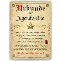 Tigerlino Poster Jugendweihe Geschenk Urkunde zur Jugendweihe Karte Deko Jugendlicher