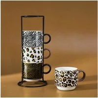 Karaca Teeservice Karaca Leobra 5-teiliges Teetassen-Set mit Ständer, 160ML