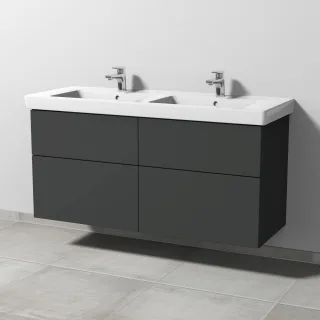 Sanipa 3way Waschtischunterbau zu Villeroy & Boch Subway 2.0 Waschtisch mit 4 Auszügen, Graphit-Matt SP6171B