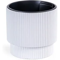 KONZEPT Blumentopf aus Kunststoff mit Einsatz, 30 cm Durchmesser, 17 L, in Rippen-Optik, Rippen-Optik, Zylindrische Form
