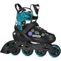 NILS EXTREME Inlineskates Inliner Vibe Inline Skates Blau 4 verstellbare Größen 29-43, Personalisierungssystem mit dekorativen Klettpatches