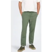 ONLY & SONS Schlupfhose ONSLINUS CROP 0007 COT LIN PNT NOOS Baumwolle mit Leinen, Gummizug und Kordel