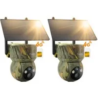 Usogood Wildkamera 4G LTE Überwachungskamera Aussen Solar Wildkamera (Außenbereich Sicherheit, Wild & Jagd, für Wildlife Monitoring, 2K Überwachungskamera Akku mit SIM Karte, 2-tlg., Outdoor Kamera Kabellos mit Bewegungsmelder Wasserdicht, Nachtsicht