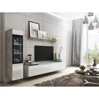 Home affaire Wohnwand VERA I, Vitrinen Türanschlag links/rechts wechselbar, (Komplett-Set, 3-St), Vitrine mit Verglasung, stehend und hängend, inklusive Beleuchtung