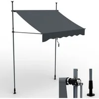 Onbest Klemmmarkise mit Handkurbel, 200x120cm, Höhenverstellbar, Wetterfest, UV 50+