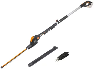 Worx Akku-Heckenschere "20V WG252E.9, Teleskopstiel 3,6m, 45cm" () Mit längenverstellbaren Teleskopstiel für hohe Reichweite bis 3.6m
