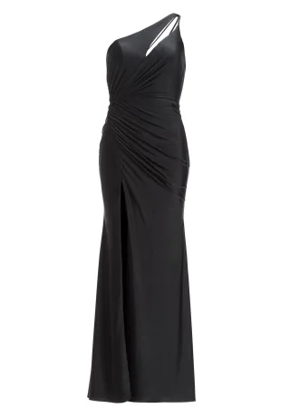 hey kyla - One-Shoulder-Kleid mit Cut-Out und Beinschlitz black - Gr. - 36