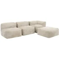 icon Sofa Modulares Ecksofa 4 Stück aus Cord Flauschig „Zen“, Spar-Set, Schaumstoff Füllung, für Wohnzimmer, für Schlafzimmer