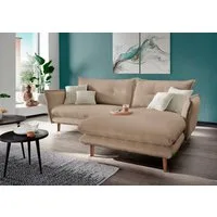 Home affaire Ecksofa Lazio modern und bequem, schmale Armlehnen, tolle Detailverarbeitung, zwei verschiedene Fußfarben wählbar