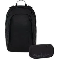 Satch Schulranzen Schulrucksack-Set AIR Blackjack 2-teilig (2-teilig), Schulranzen, ergonomisch, Laptop-Fach, Your-Size-System