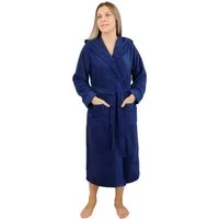 OTTO home Damenbademantel Livia, ideal für Sauna & Spa, Hotelbademantel, Langform, Walkfrottee, Kapuze, Gürtel, gemusterter Bordüre, langer Bademantel Damen, 100% Baumwolle, XS-2XL