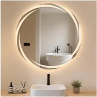Nettlife Wandspiegel LED spiegel mit Beleuchtung Rund 50/60/70/80cm Badspiegel, zimmerspiegel mit Touch Schalter und Entfogger Funktion