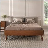IDIMEX Futonbett KARRI, modernes Massivholzbett 140x200cm ohne Kopfteil Kastanien farben