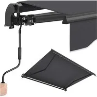 SONGMICS Gelenkarmmarkise verstellbar, Markise mit Handkurbel, Balkon Sonnenschutz UPF 50+, Aluminiumlegierung, 250 x 200 cm, grau