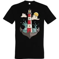 Youth Designz Print-Shirt "Anker Leuchtturm" Herren T-Shirt Lustigen Print Statement Geschenk mit witzigen und stylischen Aufdruck für Männer
