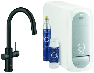 Grohe Blue Home Starter Kit ausziehbarer Auslauf Bluetooth/WIFI C-Auslauf, velvet black, 31541KS0 31541KS0
