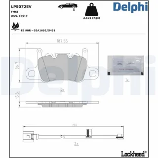 Delphi Bremsbel?ge hinten Audi E-Tron Porsche Taycan LP5072EV