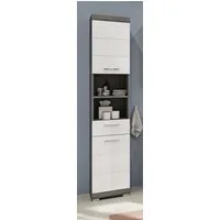 welltime Hochschrank SIENA, Breite 37cm, 2 Tür, 1 Schubkasten, 2 offene Fächer, MDF-Front (1-St., TOPSELLER) in verschiedenen Farben erhältlich, Badmöbel, Badschrank, Schrank, Bad