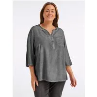 Sieh an! Klassische Bluse Tunika 3/4-Arm