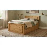 OTTO home Massivholzbett Hugo, FSC® zertifiziert, Landhausstil, zeitlos und edel (auch als Super Sparset inklusive Schubkästen), Stauraumbett, extra belastbar, Made in EU, viele Breiten