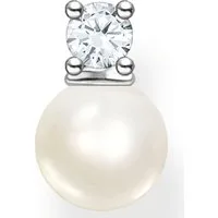 THOMAS SABO Single-Ohrstecker Perle mit weißem Stein, mit Zirkonia (synth) - mit Süßwasserzuchtperle