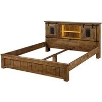 Massivmoebel24 Massivholzbett RAILWAY LUX (Mango / Altholz 180x200x106 natur lackiert RAILWAY LUX #112), Mango / Altholz 180x200x106 natur lackiert RAILWAY LUX #112
