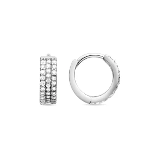 Luxenter Ohrringe aus 925er Sterlingsilber mit funkelnden Zirkonia-Steinen, rhodiniert – Tsyal