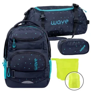 Wave Schulrucksack Set Infinity Move "Dots Aurora" mit Regenschutz