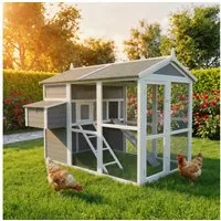 My Animal Kleintierstall XXL Hühnerstall MH-15 - 7 Hühner - Hühnerkäfig - Wetterbeständig, Zwei trennbare Etagen, Nistkasten, Sitzstange, Hühnerhaus