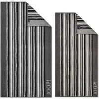JOOP! Handtuch Handtuch Move Stripes Anthrazit 1692 77, Walkfrottier (1-St), Wendeoptik, Logo, Streifen