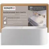 Schulte Badewanne Rio Canto, 170x75 cm Sanitäracryl Weiß Komplett-Set Fußgestell, Schürze, Ablauf