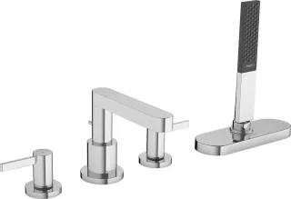 Hansgrohe 4-Loch Wannenarmatur Finoris F-Set Wannenrandmontage mit sBox chrom, 76444000 76444000