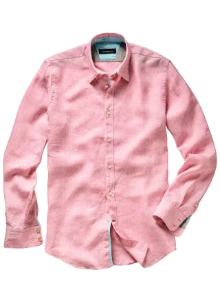Mey & Edlich Herren Sahara-Hemd Rosa 100 % Leinen
