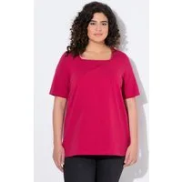Ulla Popken T-Shirt T-Shirt A-Linie Carré-Ausschnitt Halbarm