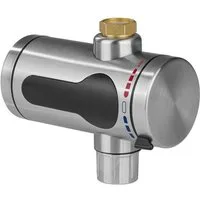 GARVIDA Durchlauferhitzer Kompakt Edelstahl/schwarz bis 60° inkl. Temperaturanzeige, warmes Wasser