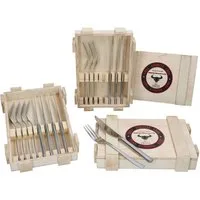 Justinus Besteck-Set Justinus 24tlg BBQ Steakbesteck-Set für 12 Personen Messer Gabel, Edelstahl