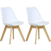 Woltu Esszimmerstuhl (Set, 2 St), Polsterstuhl Sitzfläche aus Kunstleder Holzbeine