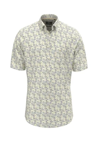 FYNCH-HATTON - Summer Flower Print, B.D., 1/2 pale yellow - Gr. - 3XL